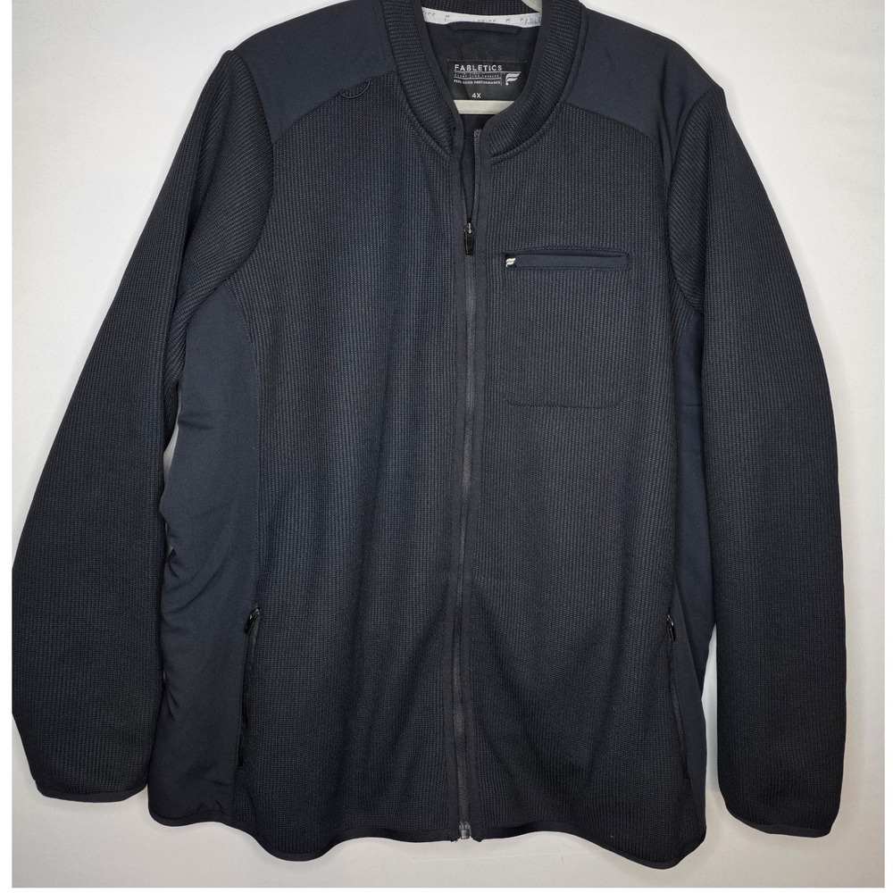 Fabletics Pace Knit Jacket Black Performance 4X‎ Full Zip